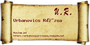Urbanovics Rózsa névjegykártya