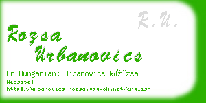 rozsa urbanovics business card